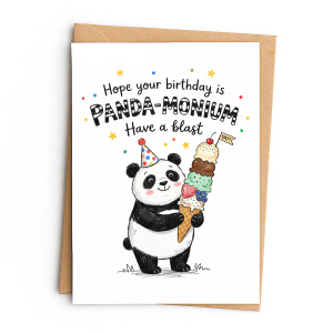 Birthday Card - Hope Your Birthday Is Panda-monium