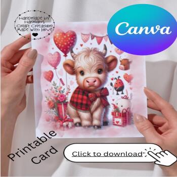 Printable Highland Cow Love Card