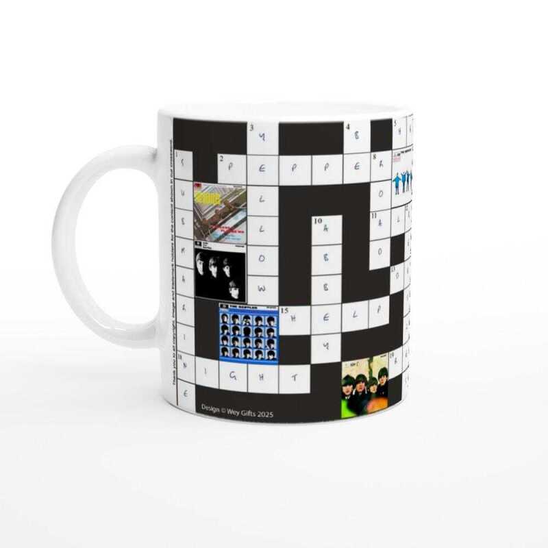 Beatles Albums Crossword Mug - Ceramic White