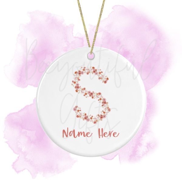 Personalised Spring Love Round Ceramic Decoration