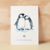 Anniversary or Valentine's Card for Her Anniversary Card for Wife Valentines Day Card For Husband Boyfriend or Girlfriend Cute Penguin Card - Large (5x7) / Blank Message