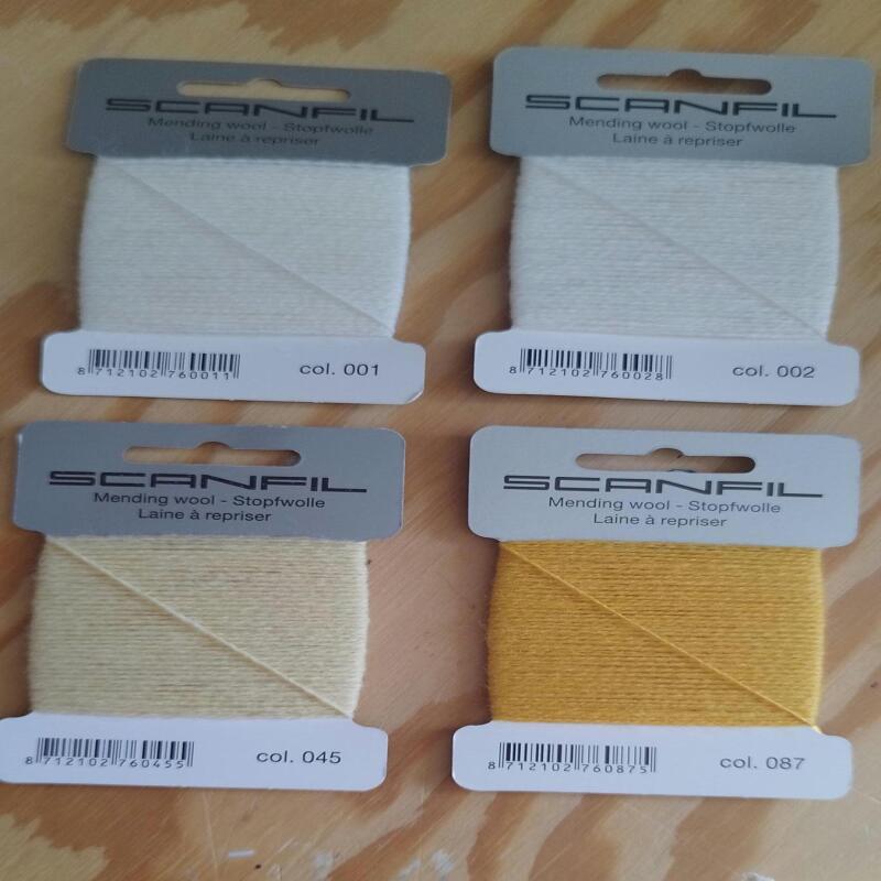 Scanfil Mending Wool Thread for Darning Repair for Socks etc 28 Colours Available - 001 - Bridal White