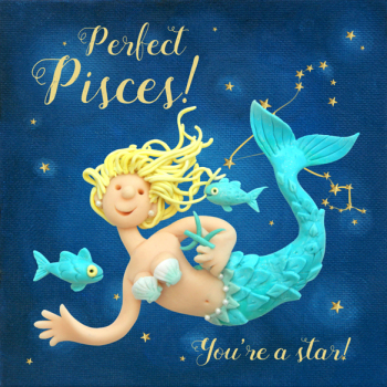 Star Sign Zodiac Birthday Card - Pisces - Holy-Mackerel