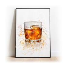 Whiskey Splash Effect Art Print - A6 (Approx. 10cm x 15cm)