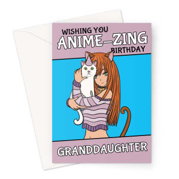 Granddaughter Anime Card - Happy Birthday