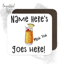 Personalised Cocktail Coaster - Hand Drawn Mai Tai