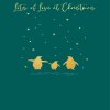 Holy Mackerel three penguins gold foiled luxury Christmas card - designed by Eloise Hall - 15.7 x 11cm - blank inside