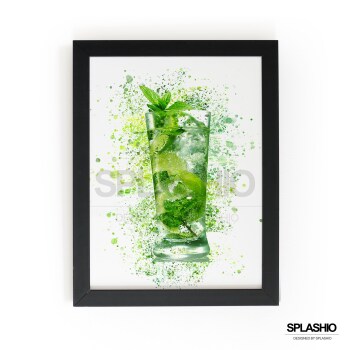 MOJITO  Splatter Art Print, High Gloss Print, Splash Art, Home Decor, Home Bar Custom Drink Art Cocktails