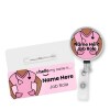 Hello My Name is Badge with ID Badge Reel Personalised Durable Name Badge #hello mynameis Badge, Nurse Badge, Nurse Badge, Blue Scrubs Badge - Standard Name Badge - Skin Tone 1