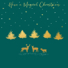 Holy Mackerel deer family gold foiled luxury Christmas card - designed by Eloise Hall - 15.7 x 11cm - blank inside