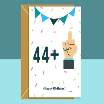 Funny 45th Birthday Card - For him or for her - Middle Finger - ideal card for turning 45 years old