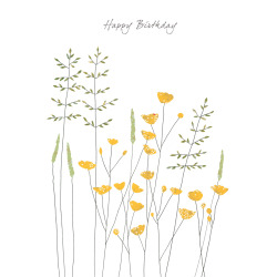 Holy Mackerel buttercups floral birthday card - designed by Eloise Hall - 15.7 x 11cm - blank inside