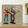 24th wedding anniversary card - designed by Erica Sturla - 15cm square and blank inside, made in the UK