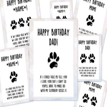 personalised birthday card from the dog, card from the 2 dogs, funny dog card, dad, mum, dad, brother, sister, any name, dog sitter, cute