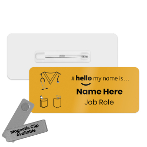 Name Badge - Colour Nurse Scrubs Hello My Name is... - Marigold