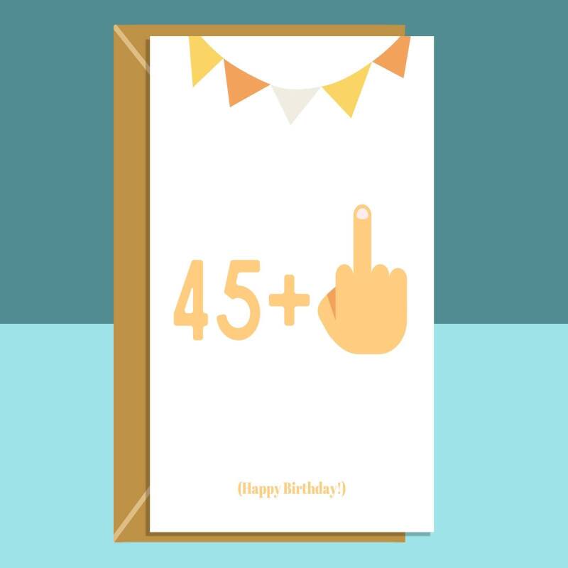 Funny 46th Birthday Card - Middle Finger - Cheeky - For him or for her - Turning 46 years old - Can be personalised inside if required - Blank inside