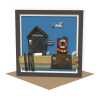 Harbour master - quayside beach hut themed blank card - designed by Seth Draper - 15cm square and blank inside, made in the UK