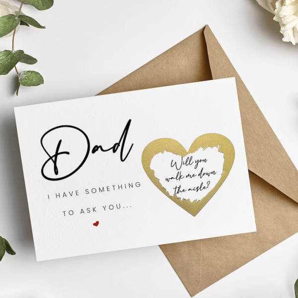 Scratch Reveal Card - Dad Will You Walk Me Down The Aisle? - Medium (Approx. A5)
