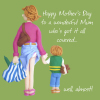Holy Mackerel cheeky Mother's Day card for a mum - designed by artist Erica Sturla - 15cm square and blank inside for your message - made in the UK