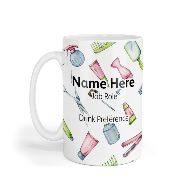 Personalised Ceramic Mug - Watercolour Hair Icons