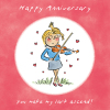 Holy Mackerel You make my lark ascend, a music themed Rosie Brooks anniversary greetings card, 150mm square, printed in the UK on board from sustainable sources