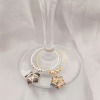 Set of 5 Wine Glass Charms with Wire Wrapped Stars - Silver tone