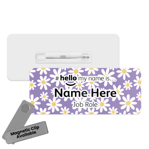 Name Badge - Daisies Hello My Name is... - Purple
