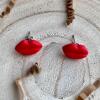 Handmade Red Lip Stud Earrings: Polymer Clay, Hypoallergenic