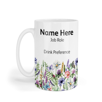 Personalised Ceramic Mug - Wildflower Border