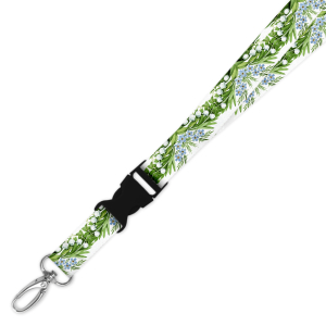 Double Breakaway Lanyard - Lily of the Valley & Forget Me Not Corner