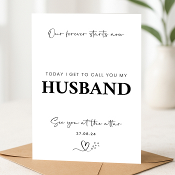 Wedding Day Card To my husband to be card, Card for groom