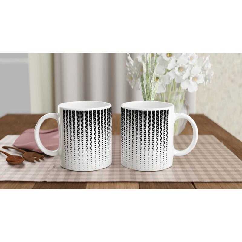 Black Diamond Abstract Mug - Ceramic White