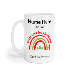 Personalised Ceramic Mug - Christmas Lights Rainbow