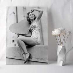 Love ahoy! - vintage black and white themed card - 12.6 x 17.7cm and blank inside - made in the UK