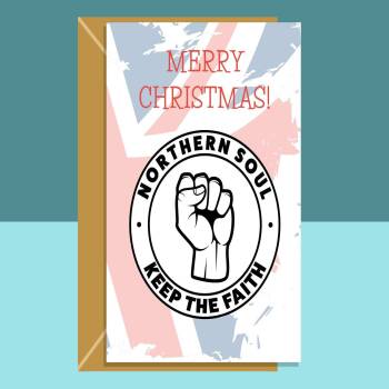 Northern Soul Christmas Card - Ideal For Northern Soul Music Fans Across The UK and The World This Xmas - For Him or For Her