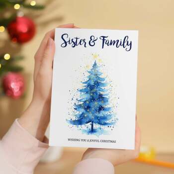 Christmas Card For Sister and Family Card For Her Xmas Card for Sister Christmas Card for Loved One Sister Family Card Christmas Tree Card