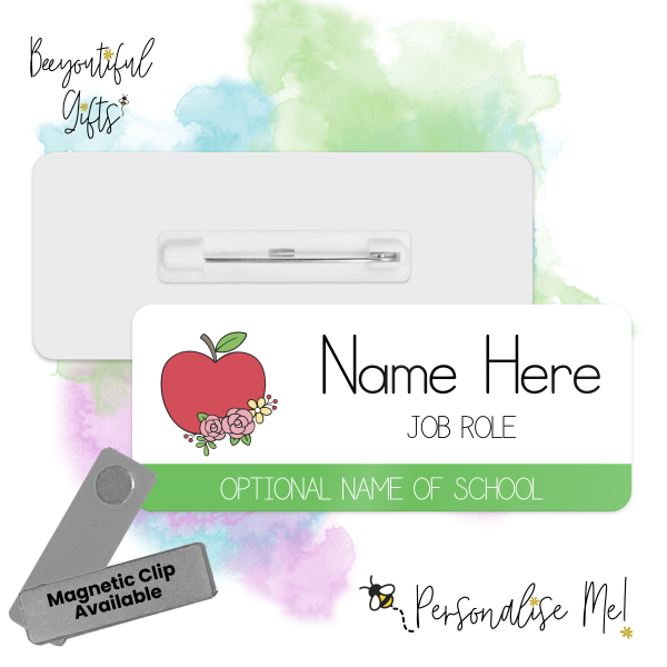 Education/Childcare Name Badge - Floral Apple