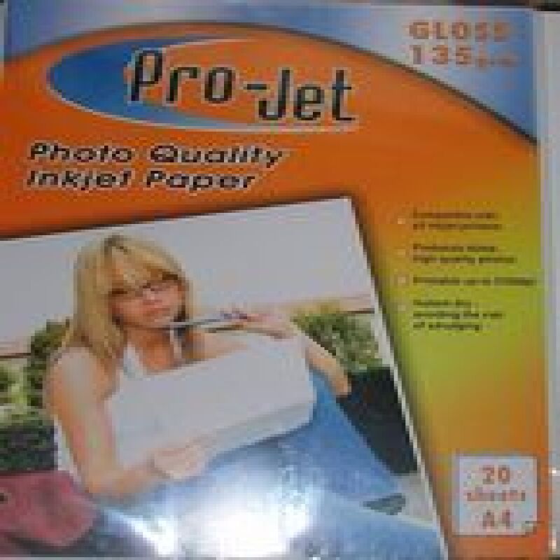 A4 Projet 135gsm Glossy Photo Paper -  20 Sheets