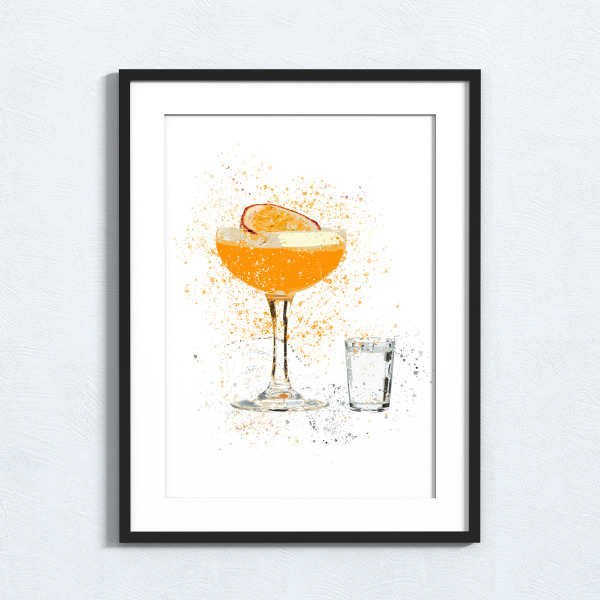 Pornstar Martini Splash Effect Art Print - A6 (Approx. 10cm x 15cm)