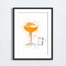 Pornstar Martini Splash Effect Art Print - A6 (Approx. 10cm x 15cm)