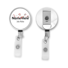 Personalised Metal ID Reel - Cute Christmas Characters