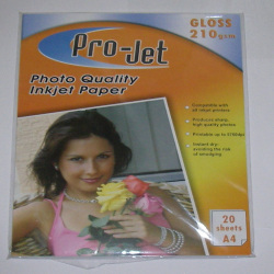 A4 Projet 210gsm Glossy Photo Paper