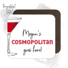 Personalised Drinks Coaster - Hand Drawn Cosmopolitan