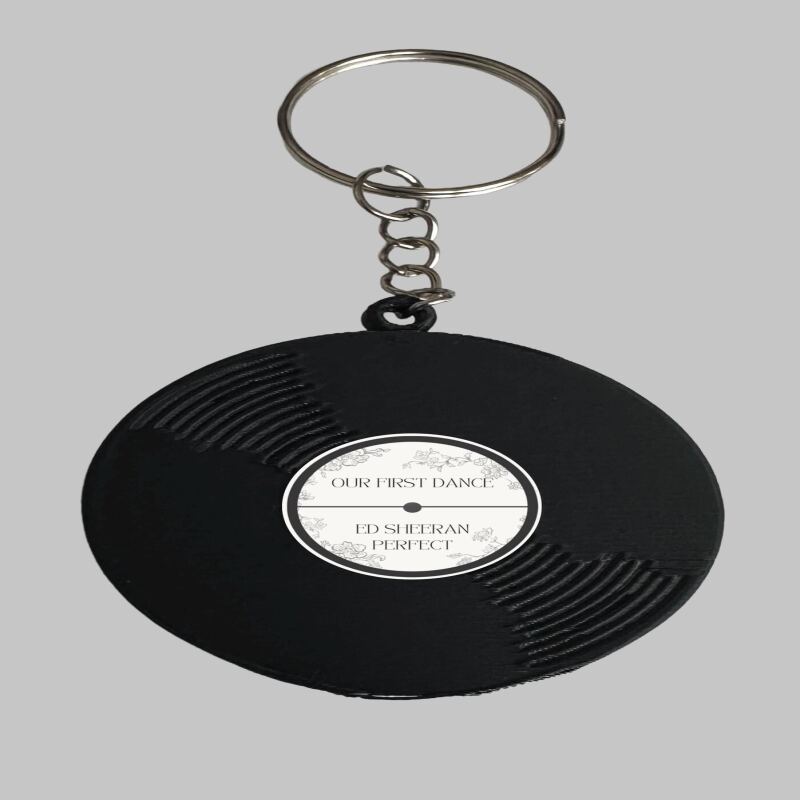Personalised Vinyl Record Keyring | Custom Song Lyrics, Wedding Gift