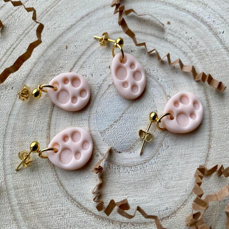 Handmade Polymer Clay Easter Egg Earrings: Pastel Spring earrings - ball studs