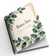 A5 Personalised Spiral Bound Diary - Eucalyptus | Yearly | Academic | Appointment - Standard 2027
