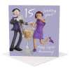15th wedding anniversary card (crystal anniversary card) - designed by Erica Sturla - 15cm square and blank inside, made in the UK