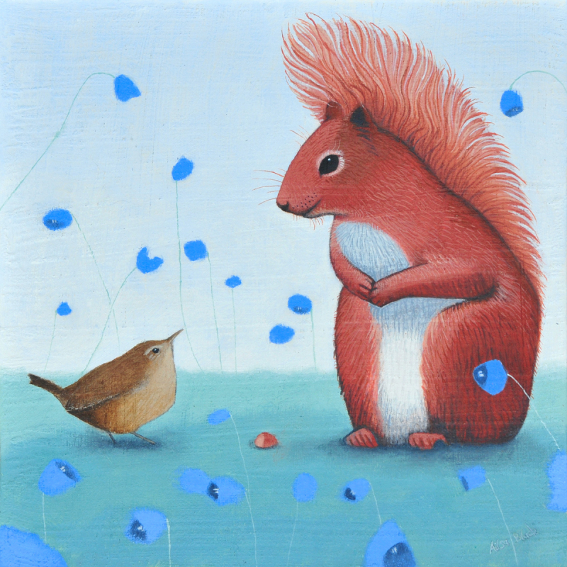 Holy Mackerel the offering animal themed art card for him or her - designed by artist Ailsa Black - 15cm square and blank inside for your message