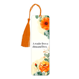 Aluminium Bookmark with Tassel - A Reader Lives A Thousand Lives