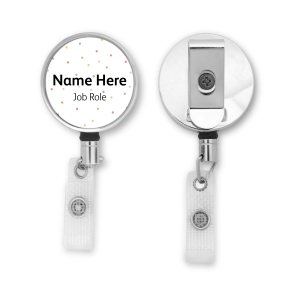 Personalised Metal ID Reel - Polka Dots